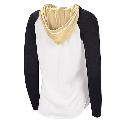 Women's G-III Sports by Carl Banks White/Black Vegas Golden Knights MVP Raglan Lightweight Hooded T-Shirt