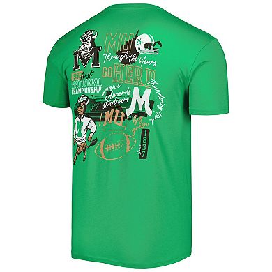 Men's Green Marshall Thundering Herd Through the Years T-Shirt