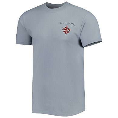 Men's Gray Louisiana Ragin' Cajuns Campus Scenery Comfort Color T-Shirt
