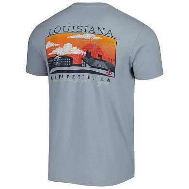 Men's Gray Louisiana Ragin' Cajuns Campus Scenery Comfort Color T-Shirt