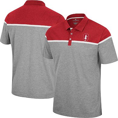 Men's Colosseum Heather Gray Stanford Cardinal Chamberlain Polo