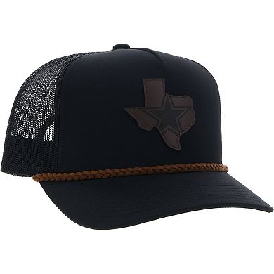 Men's HOOey Black Dallas Cowboys State Patch Trucker Snapback Hat