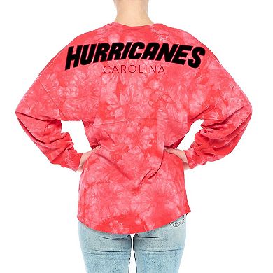 Women's Fanatics Branded Red Carolina Hurricanes Crystal-Dye Long Sleeve T-Shirt