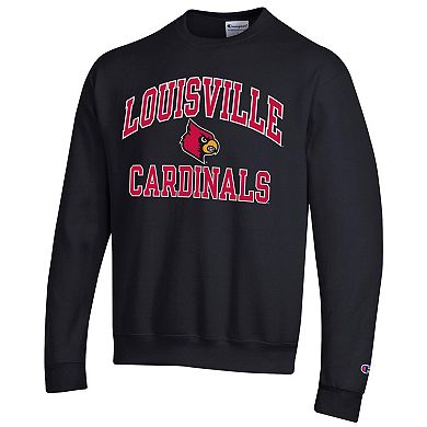 Men's Champion Black Louisville Cardinals High Motor Pullover Sweatshirt