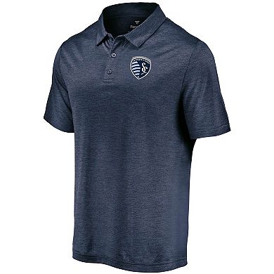 Men's Fanatics Navy Sporting Kansas City Poly Polo