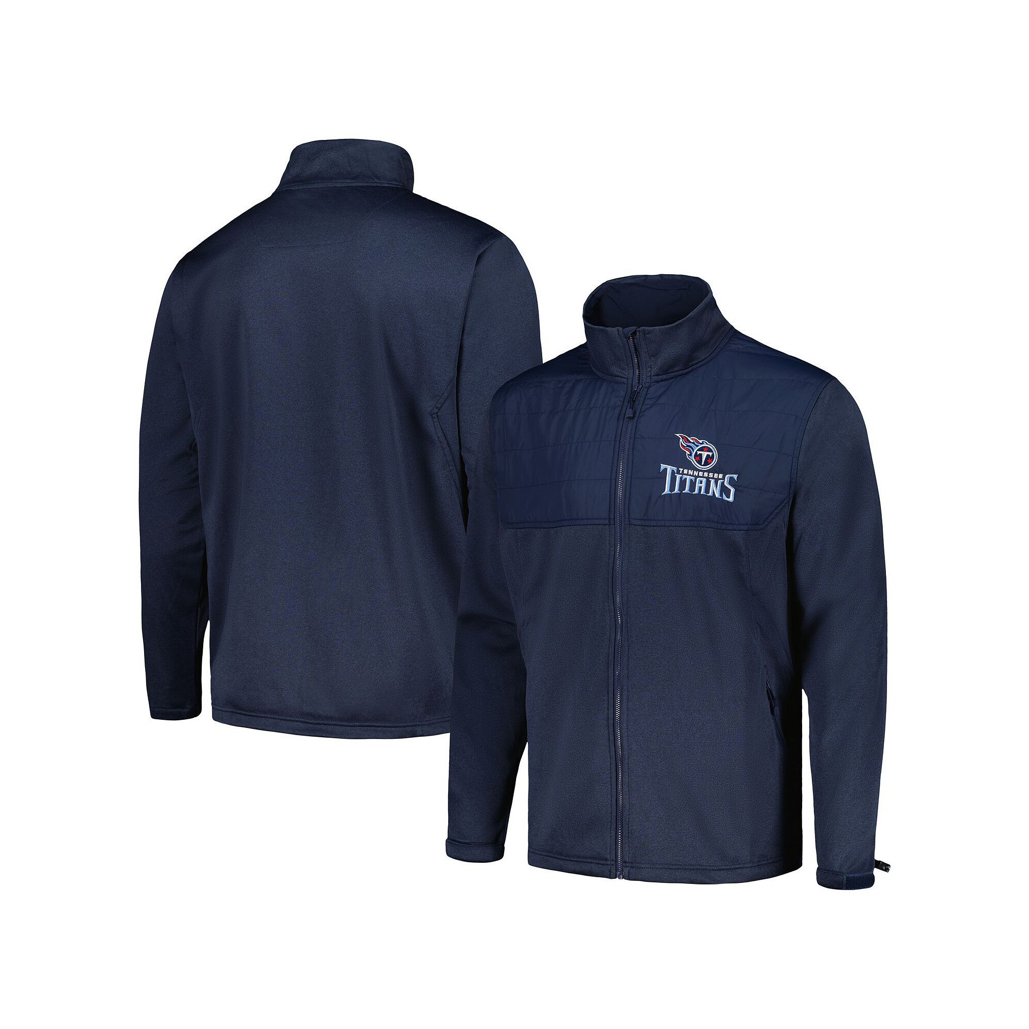 Mens Dunbrooke Heather Navy Tennessee Titans Explorer Tech Full-Zip Jacket