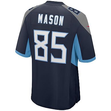 Men's Nike Derrick Mason Navy Tennessee Titans Game Retired Player Jersey