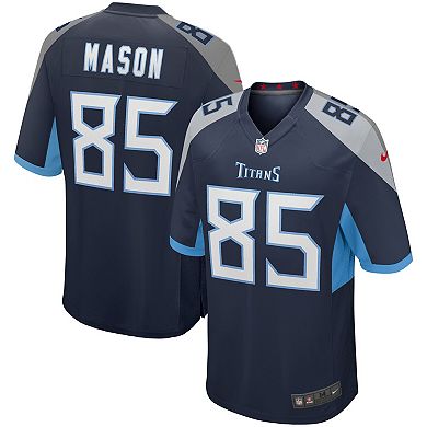 Men's Nike Derrick Mason Navy Tennessee Titans Game Retired Player Jersey