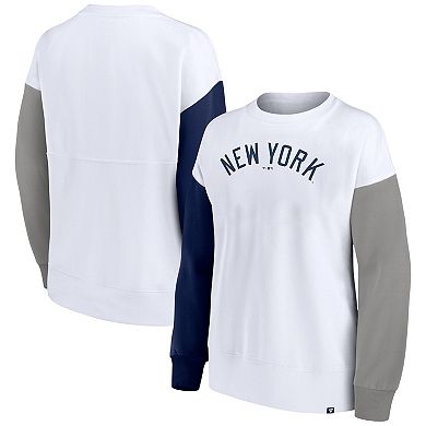 Women's Fanatics Branded White New York Yankees Series Pullover Sweatshirt