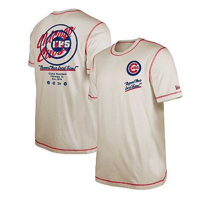 Men's New Era Cream Chicago Cubs Team Split T-Shirt