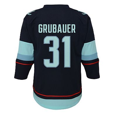 Infant Philipp Grubauer Deep Sea Blue Seattle Kraken Home Replica Player Jersey