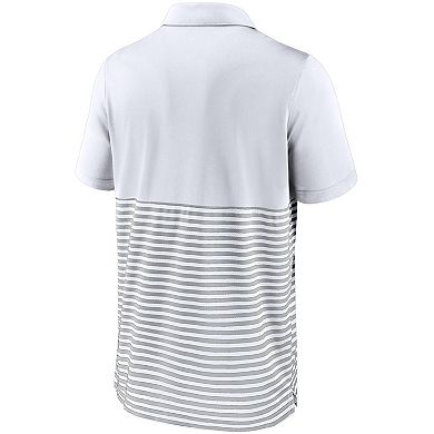 Men's Nike White/Gray Detroit Tigers Home Plate Striped Polo