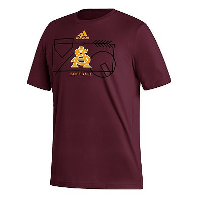 Men's adidas Maroon Arizona State Sun Devils Locker Lines Softball Fresh T-Shirt