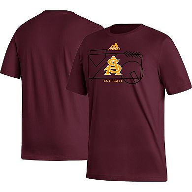 Men's adidas Maroon Arizona State Sun Devils Locker Lines Softball Fresh T-Shirt