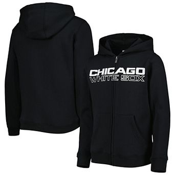 Youth Black Chicago White Sox Wordmark Full-Zip Fleece Hoodie