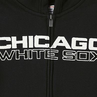 Youth Black Chicago White Sox Wordmark Full-Zip Fleece Hoodie