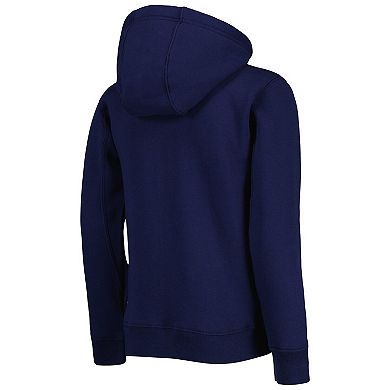 Youth Navy New York Yankees Wordmark Full-Zip Fleece Hoodie