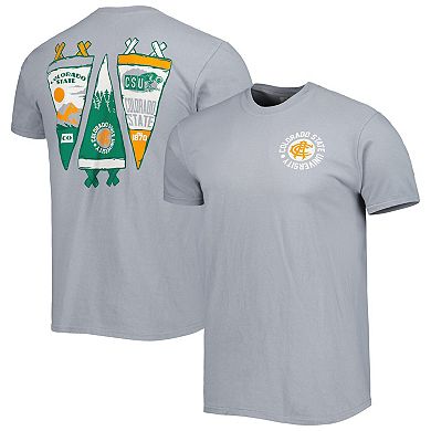 Men's Gray Colorado State Rams Pennant Comfort Color T-Shirt