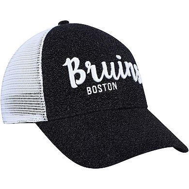 Women's '47 Black/White Boston Bruins Encore MVP Trucker Snapback Hat