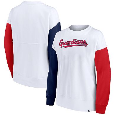 Women's Fanatics Branded White Cleveland Guardians Series Pullover Sweatshirt