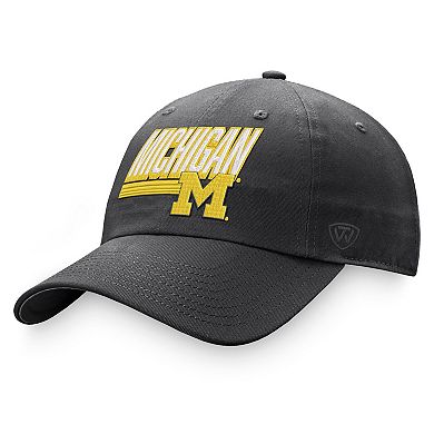 Men's Top of the World Charcoal Michigan Wolverines Slice Adjustable Hat