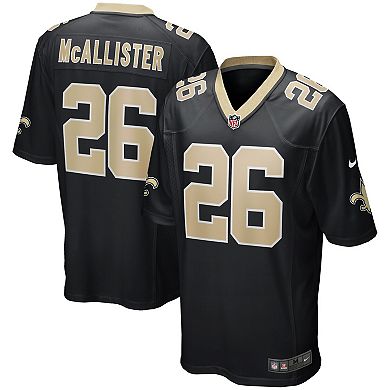Men's Nike Deuce McAllister Black New Orleans Saints Game Retired Player Jersey