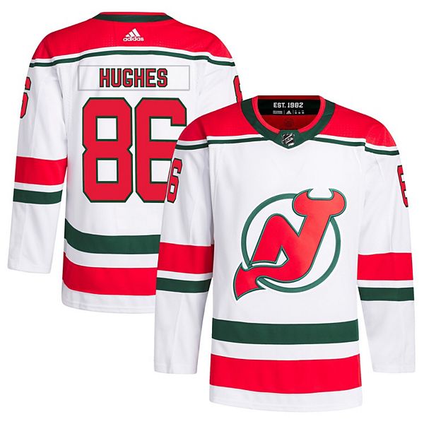 Men's adidas Jack Hughes White New Jersey Devils 2022/23 Heritage ...