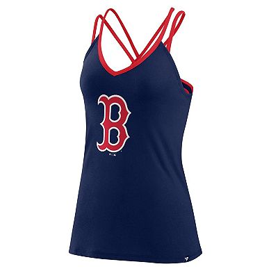 Women's Fanatics Branded Navy Boston Red Sox Barrel It Up Cross Back V-Neck Tank Top