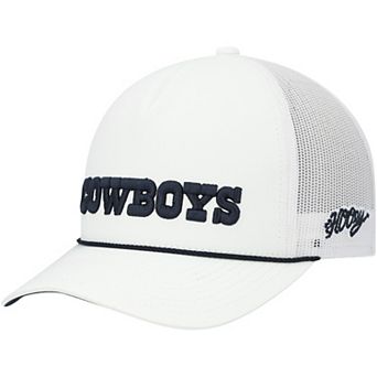 Men's HOOey White Dallas Cowboys Wordmark Rope Trucker Snapback Hat