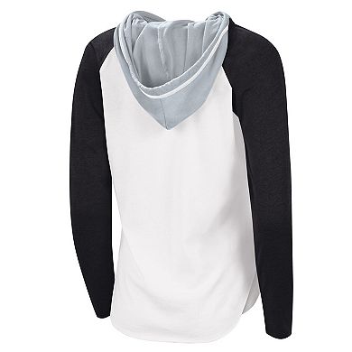 Women's G-III Sports by Carl Banks White/Black Los Angeles Kings MVP Raglan Lightweight Hooded T-Shirt