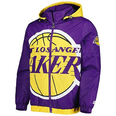 Men's Starter Purple Los Angeles Lakers The Triple Double Full-Zip Hoodie Jacket