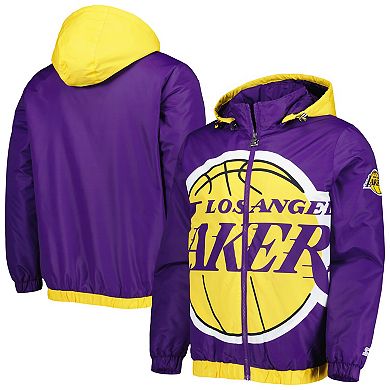 Men's Starter Purple Los Angeles Lakers The Triple Double Full-Zip Hoodie Jacket