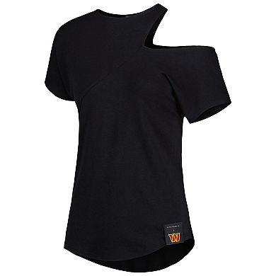 Women's KIYA TOMLIN Black Washington Commanders Cut Out Tri-Blend Shirt