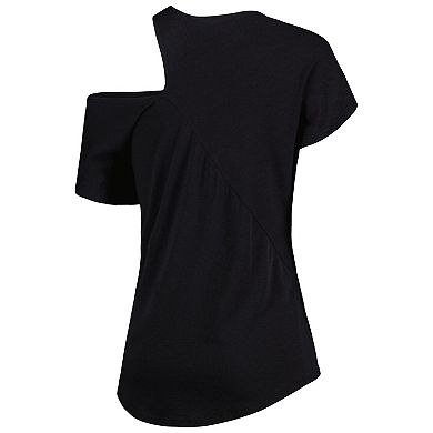 Women's KIYA TOMLIN Black Washington Commanders Cut Out Tri-Blend Shirt