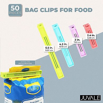 Set of 50 Bag Clips Set for Kitchen, Food, Chips (2.2 in, 3.4 in, 4.7 in, 5.7 in)