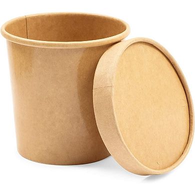 16 oz To Go Soup Containers with Lids, Disposable Paper Bowls (36 Pack)