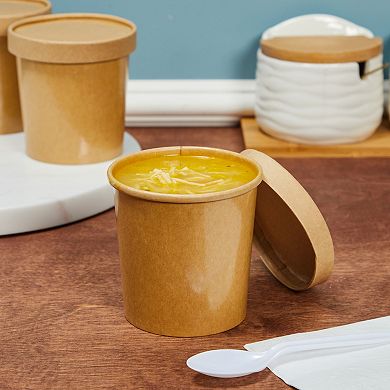 16 oz To Go Soup Containers with Lids, Disposable Paper Bowls (36 Pack)