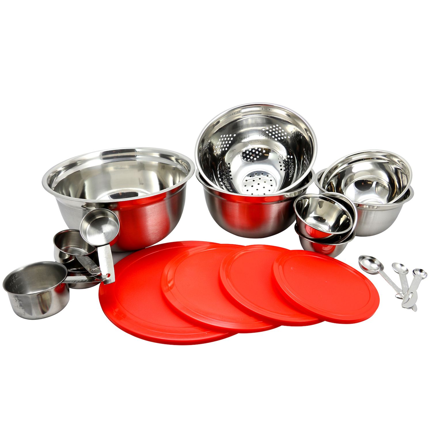 Chef Pomodoro Stainless Steel Mixing Bowls with Lids, for Storage