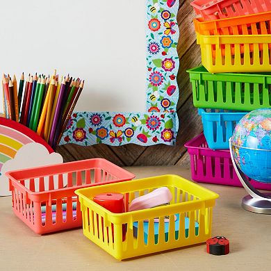 12 Pack Small Plastic Classroom Storage Baskets (6.2 x 4.8 x 2.4 inches)