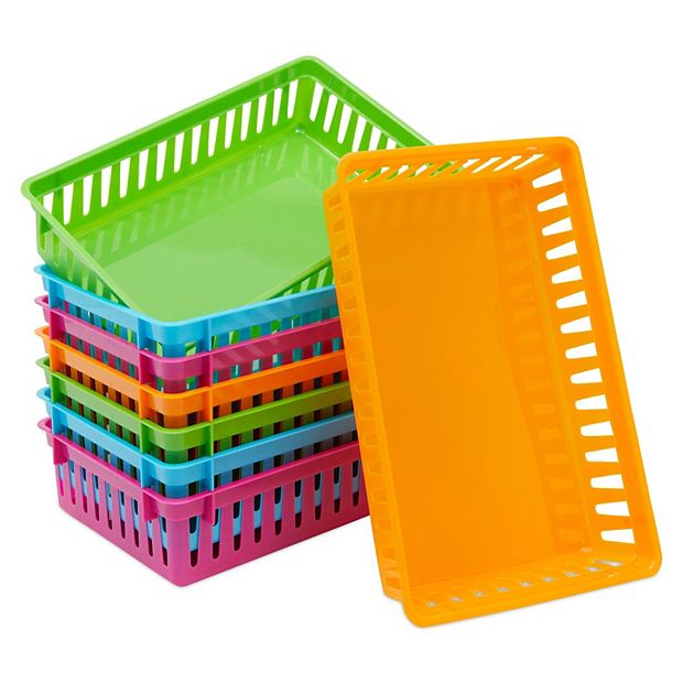 Classroom Storage Bins Baskets, Small Plastic Organizer (10.25 x 6.5 In, 8  Pack)