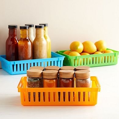 8 Pack Plastic Pen & Pencil Baskets Trays for Classroom Organizer Storage