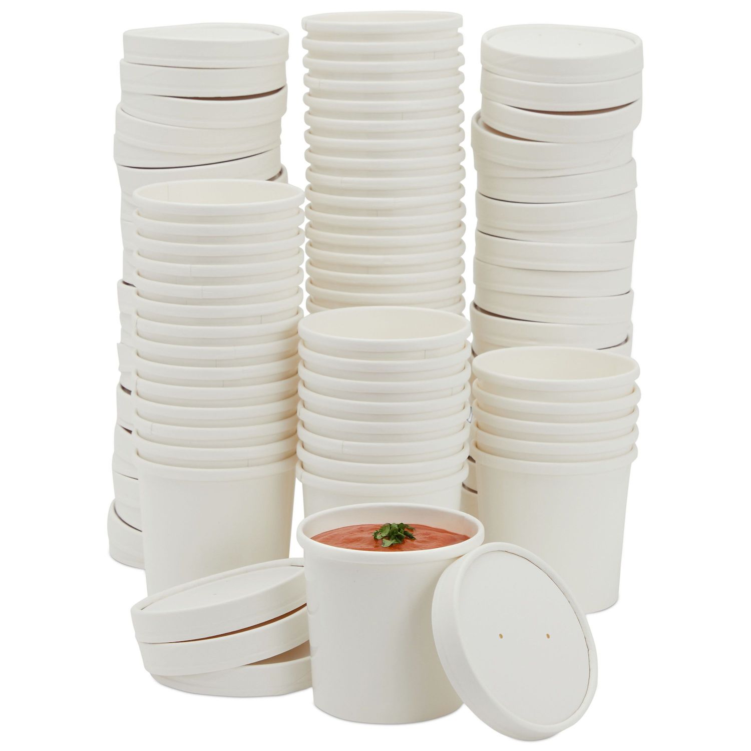 16 oz To Go Soup Containers with Lids, Disposable Paper Bowls (36