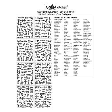 Talented Kitchen 224 Closet Labels for Bins, Baskets and Containers