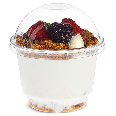 50 Pack 8 oz Clear Plastic Cups with Lids for Dessert, Parfait, Ice Cream Sundae