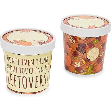 24pcs Thanksgiving Leftover Containers with Lids for Fall Party Supplies (12 oz)
