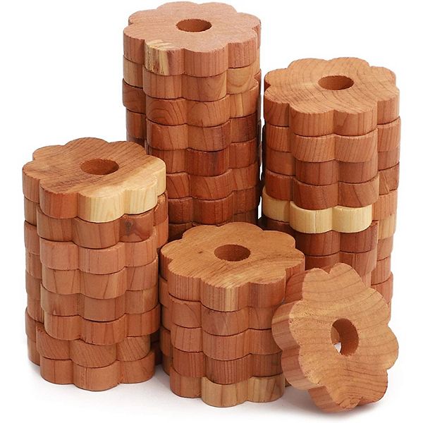 36 Pack Cedar Rings for Hangers, Natural Cedarwood Closet and Drawer
