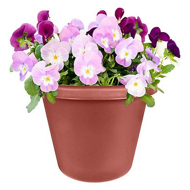 The HC Companies 14 Inch Plastic Indoor Outdoor Classic Pot Planter, Terra Cotta