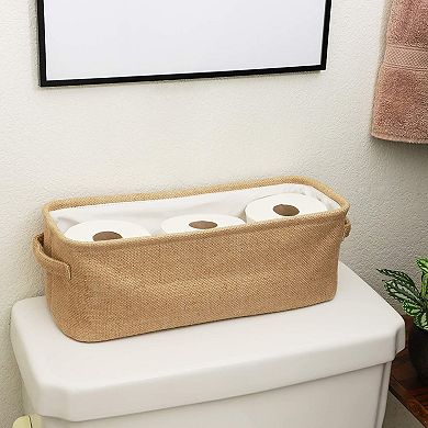 Juvale Fabric Bathroom Storage Bin (16 x 6 x 5.5 Inches)