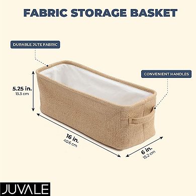 Juvale Fabric Bathroom Storage Bin (16 x 6 x 5.5 Inches)