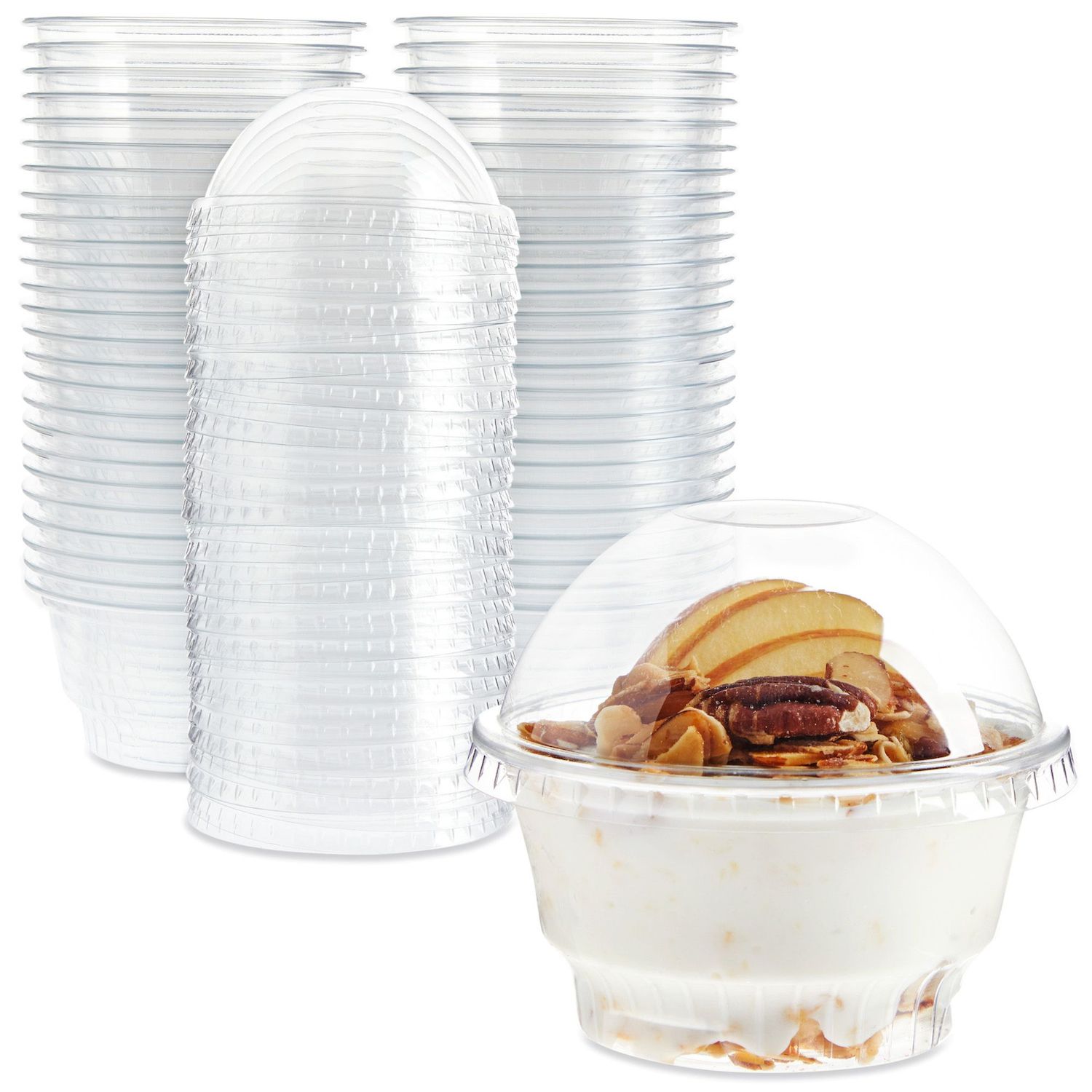 5oz Plastic Dessert Cups With Lids And Spoons, Small Yogurt
